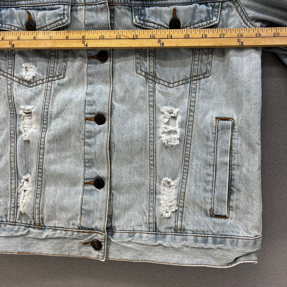 Ashley Vintage Charm Jean Jacket Women's Large Light Blue Distressed Western - Picture 9 of 11
